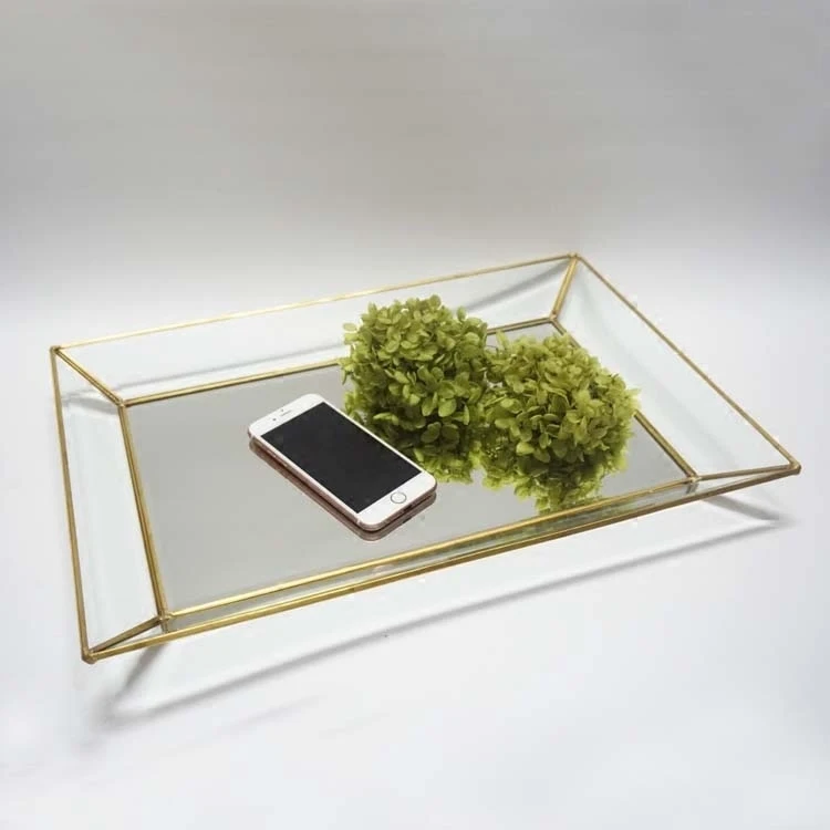 Glass box rectangular jewelry storage plate glass tray Wedding cake