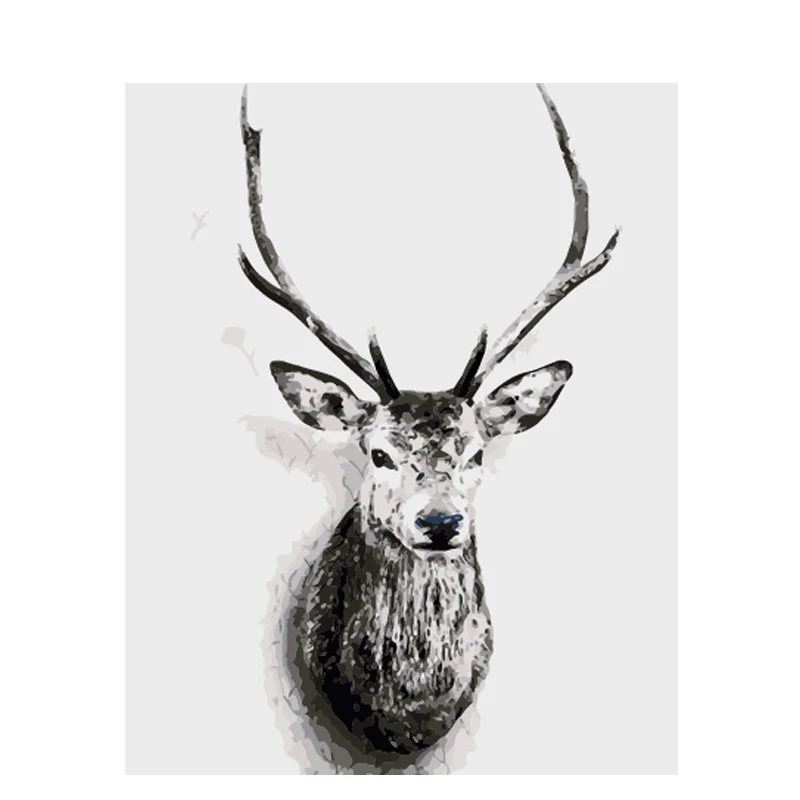 

Oil Painting by Numbers Drawing on Canvas Grey Deer Decoration Pictures by Numbers for Living Room DIY Home Decor Art