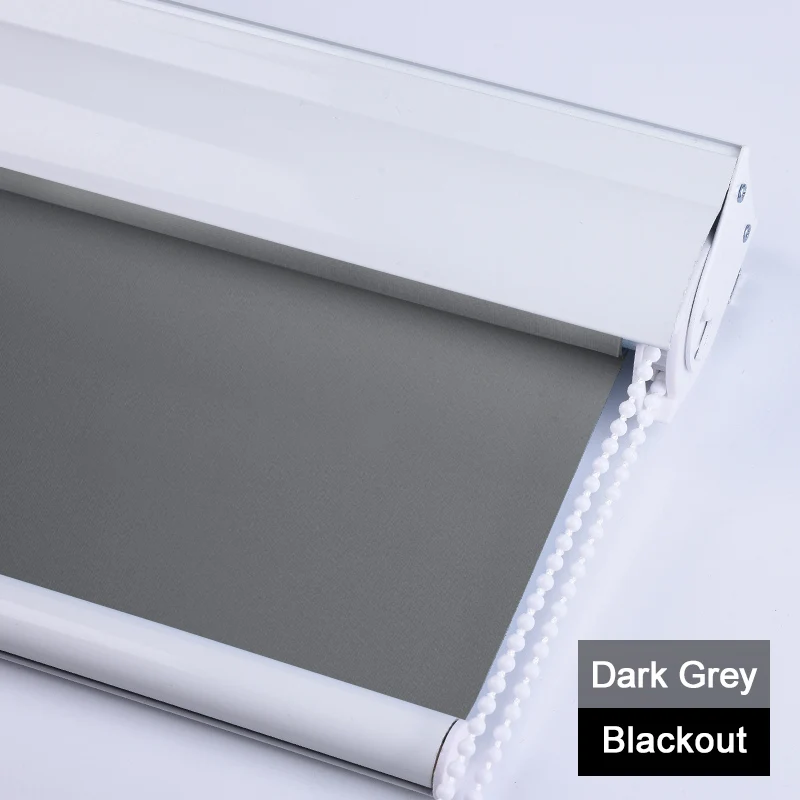 CASAYA сверхпрочные рулонные шторы С Пылезащитным покрытием, легко очищающие оконные шторы, затемненные шторы для офиса, кровати, гостиной, 1 м x 1 м - Цвет: Blackout-Grey