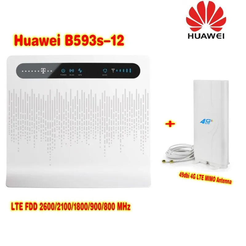 Разблокированный huawei B593 B593s-12 4G LTE 100 Мбит/с CPE маршрутизатор с внешней антенной 4G 49dbi 4G LTE антенна