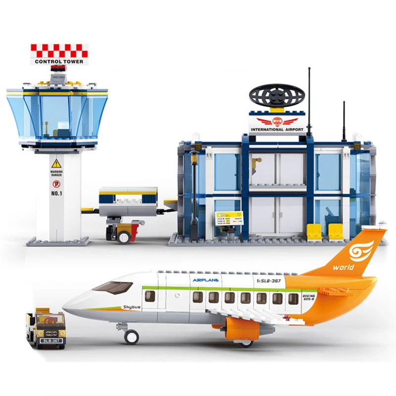 

0367 City Series The International Airport Airplane Cars Building Blocks Educational Toys for Children Christmas Gift Legoingse