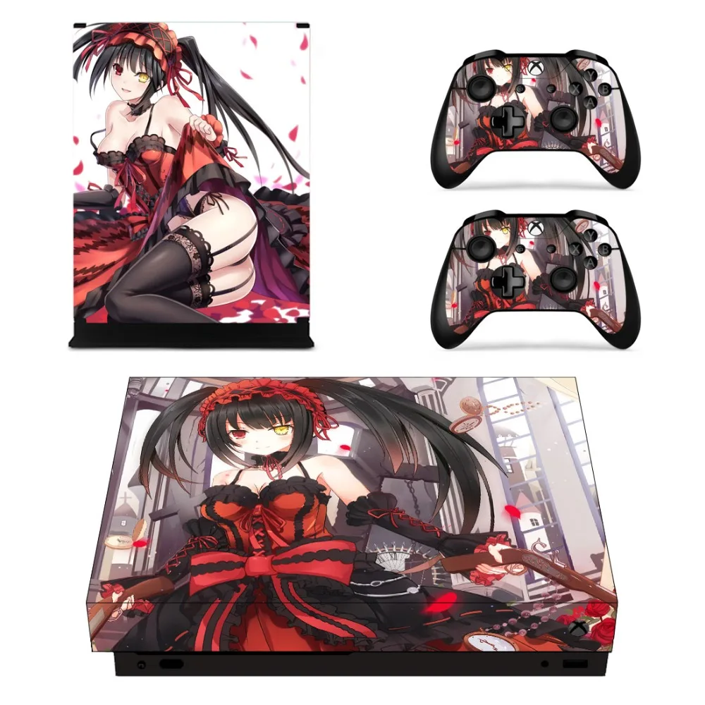 Лицевые панели аниме Cute Girl Tokisaki Kurumi консоль и наклейка на контроллер для Xbox One X с