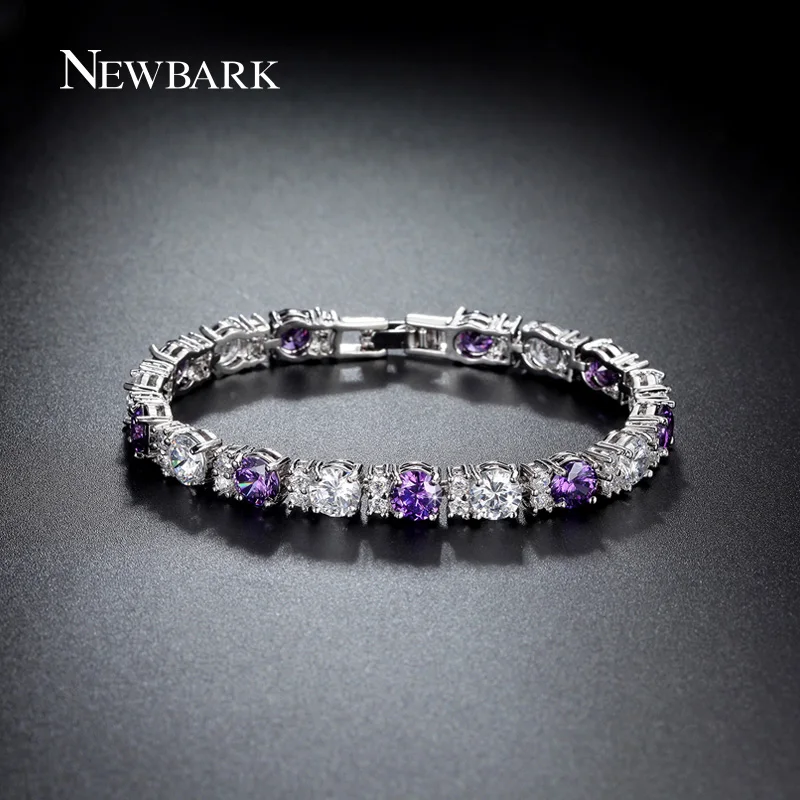 font b NEWBARK b font Charm font b Bracelet b font Purple Clear 0 5ct