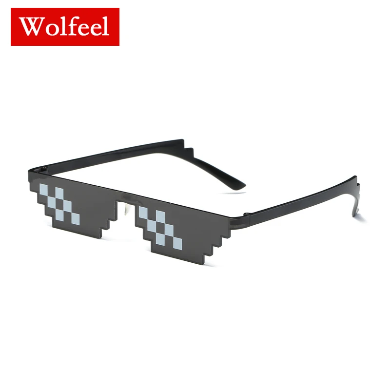 

Wholesale Thug Life Deal with It Sunglasses Men Glasses Women Hot On Sell Sun Glasses Olygonal 8 Bits Style Pixel tranding