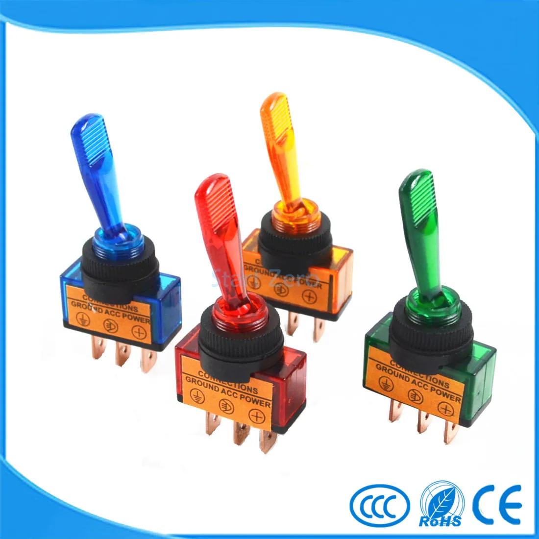 

Automotive Toggle Switch 3 Pin ON-OFF with lamp DC 12V 20A