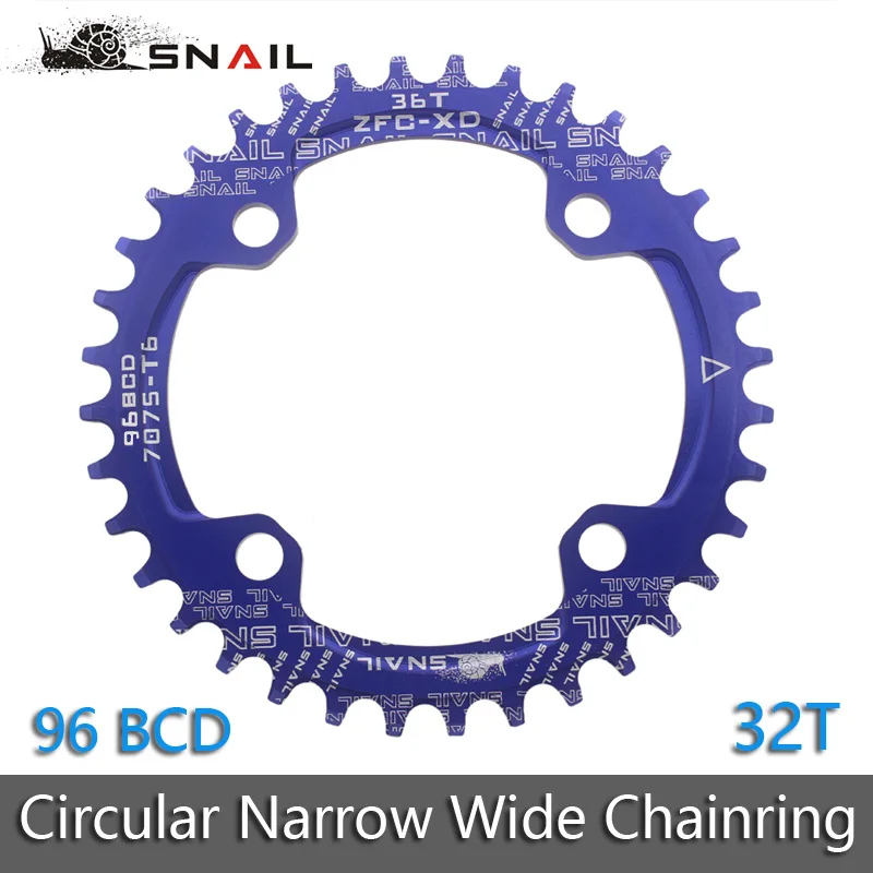 Круглая Звездочка для горного велосипеда SNAIL 32T 34T 36T 96BCD|narrow wide|bicycle chainwheelmtb chainwheel |