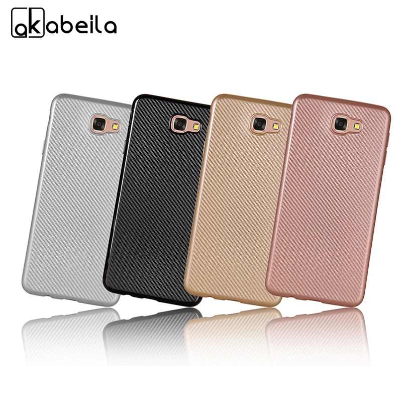 

AKABEILA Phone Cases For Samsung Galaxy J5 J7 Prime Cover On5 On7 2016 G5700 G570F G6100 SAM-G6100 Carbon Fiber Bag Case Cover