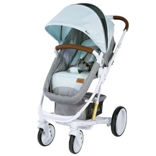 Детская коляска с высоким пейзажем, может лежать, двусторонняя детская тележка, складной светильник, детская коляска