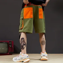 Японский ретро мульти-Карманный оснастки Harajuku модный бренд пятиминутные шорты Мужская мода