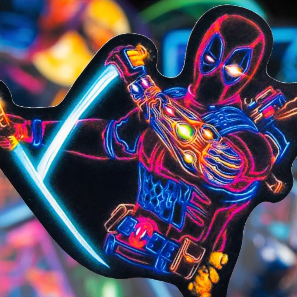 30PCS Marvel The Avengers Neon Stickers Sets Cartoon Anime Sticker For Laptop Fridge Phone Guitar Super Hero Stickers Pack