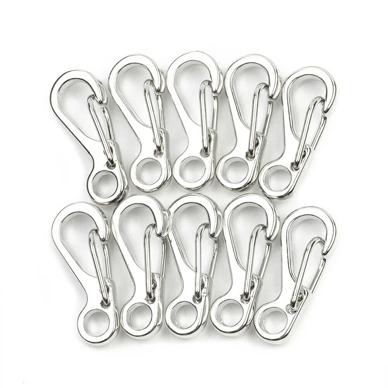 

10Pcs/set Carabiner Mini High Quality Stainless Steel Key Buckle Snap Spring Clip Hook