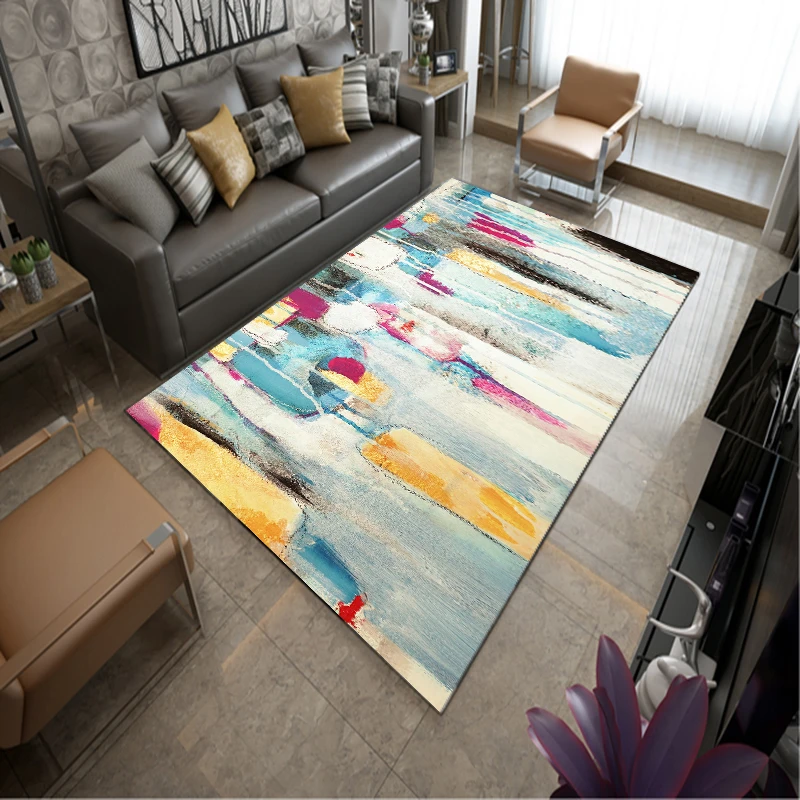  Luxurious Abstract Art Carpet Bedroom Sofa Table Floor Mat Soft Rectangular Floor Mats - 32848476302
