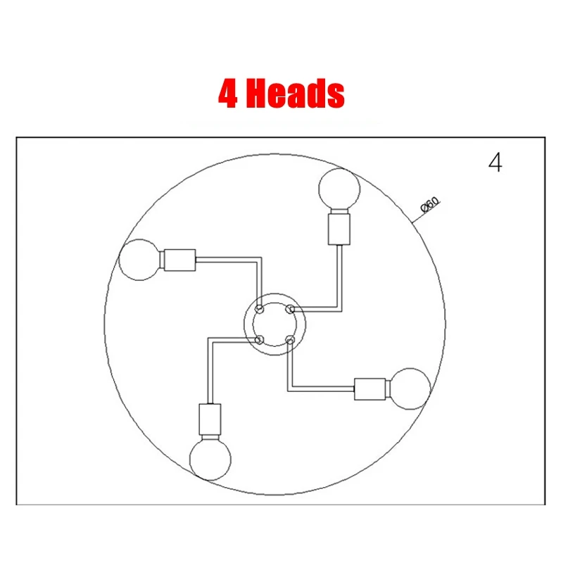 Винтажные подвесные светильники с несколькими стержнями из кованого железа, современный потолочный светильник E27, лампа для гостиной, лампы для домашнего освещения - Цвет корпуса: 4 heads