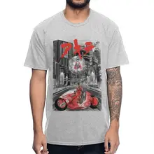 Ретро Акира шотаро Kaneda футболка Нео Токийский мотоцикл футболка для мужчин Винтаж Футболка