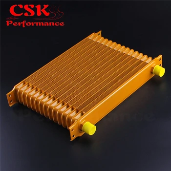 

Universal 15 Row AN10 Engine Transmission 262mm Oil Cooler Trust Style Gold / Black / Blue
