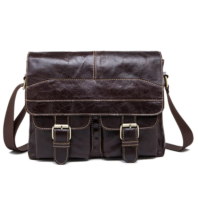 

FGGS-Mva Messenger Bag Men'S Shoulder Bag Men'S Bag Men'S Retro Zip Men'S Crossbody Bag 9880.Chocolate