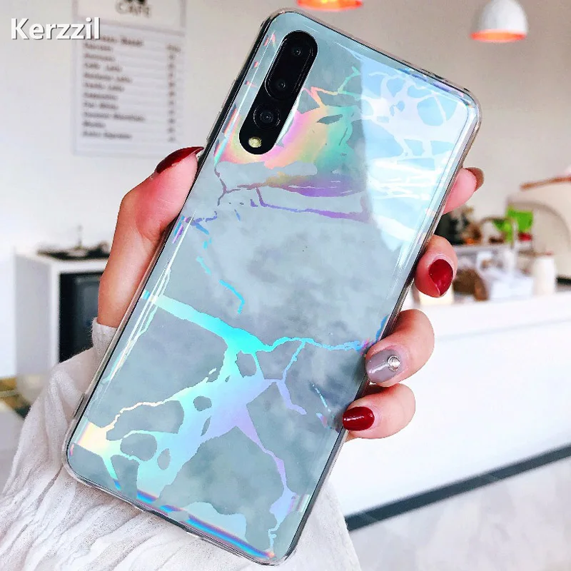 Блестящий Мягкий чехол из ТПУ и мрамора для Huawei P20 Lite Pro Honor 7A 7C Nova 2S 3i 3e Y5 Y6 Prime