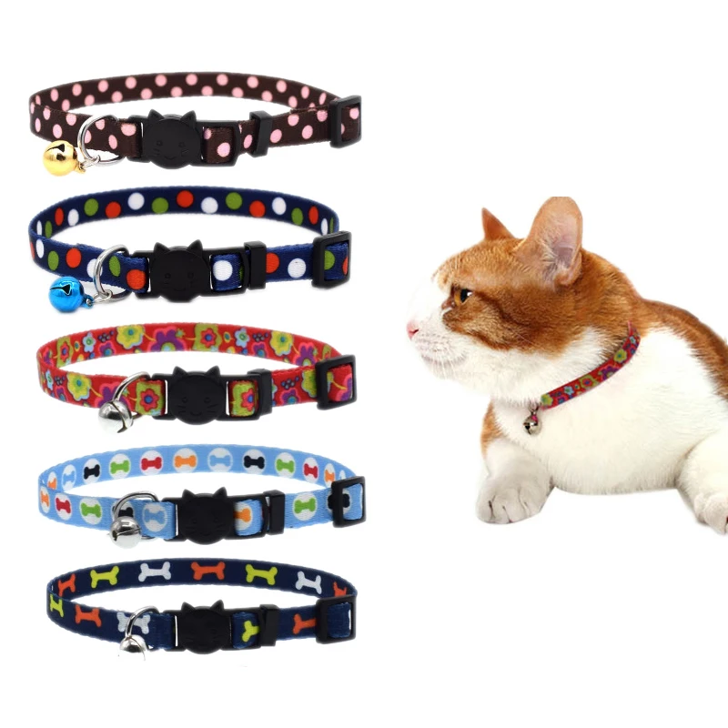 1.0cm Collar for Cats Collier Chat Adjustable Bell Collar for Cats Dog
