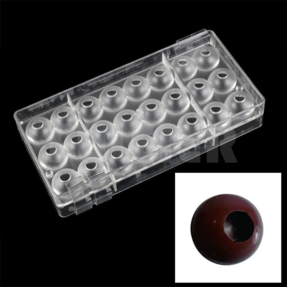 

2pcs/set 3D ball with a hole shape Polycarbonate chocolate mold , PC sugarcraft candy mold Cake confectionery baking pastry tool