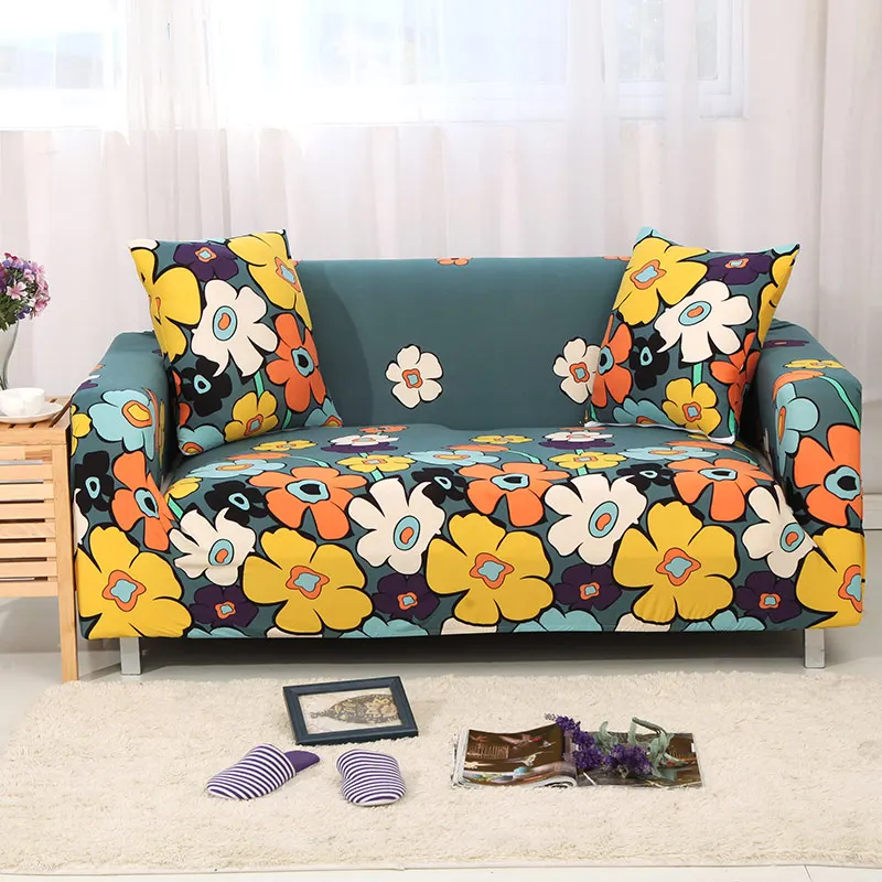 С цветочным принтом Диван Обложка гибкая стрейч большая эластичность диване Обложка Loveseat углу обложки Sofa Slipcover cogines para диван - Цвет: Color 16