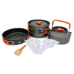 VILEAD новый открытый кемпинг набор горшок чайник комбинация 2-3 человек горшок с посуда чаша суп и рисовая ложка луфа мяч