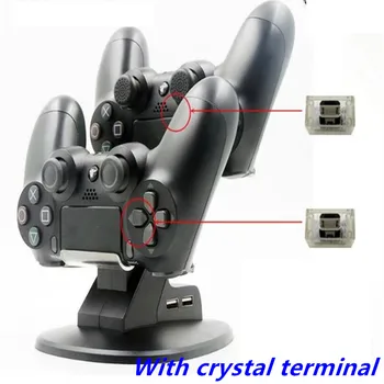 

2017 Protect With Crystal Terminal Controller Fast Dual USB LED Charging Dock Station Charger for PS4 Slim PS4 Pro PS4 Gamepad