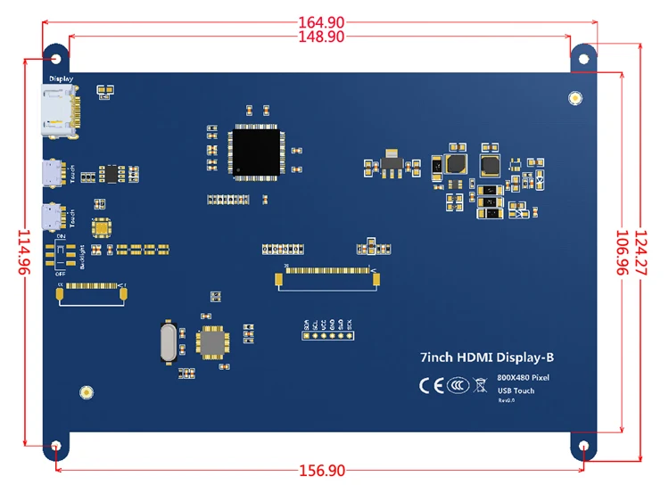 Aokin 7 дюймов емкостный 5 точек сенсорный экран 800x480 Tft ЖК Дисплей Hdmi модуль для Raspberry Pi поддержка различные системы