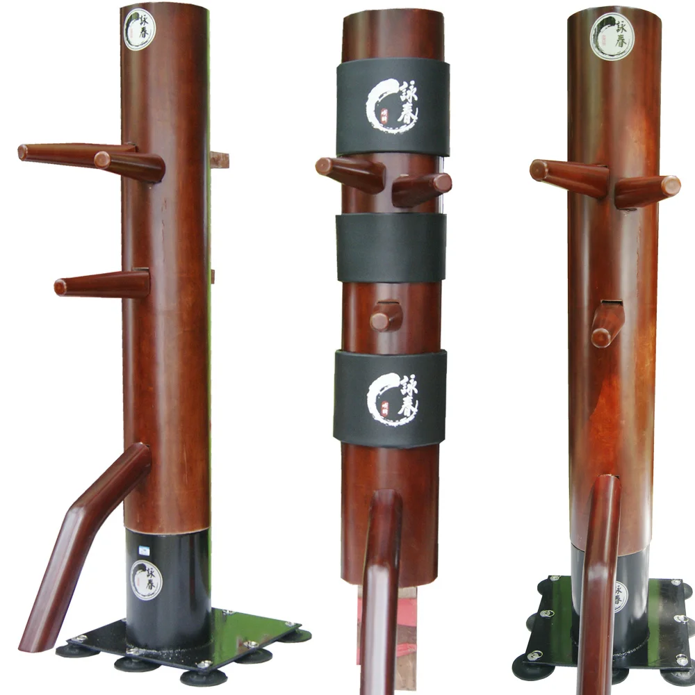 Wing Chun Holzpuppe Mit Stativ - Höhenverstellbar 155-185cm Aus Massivholz