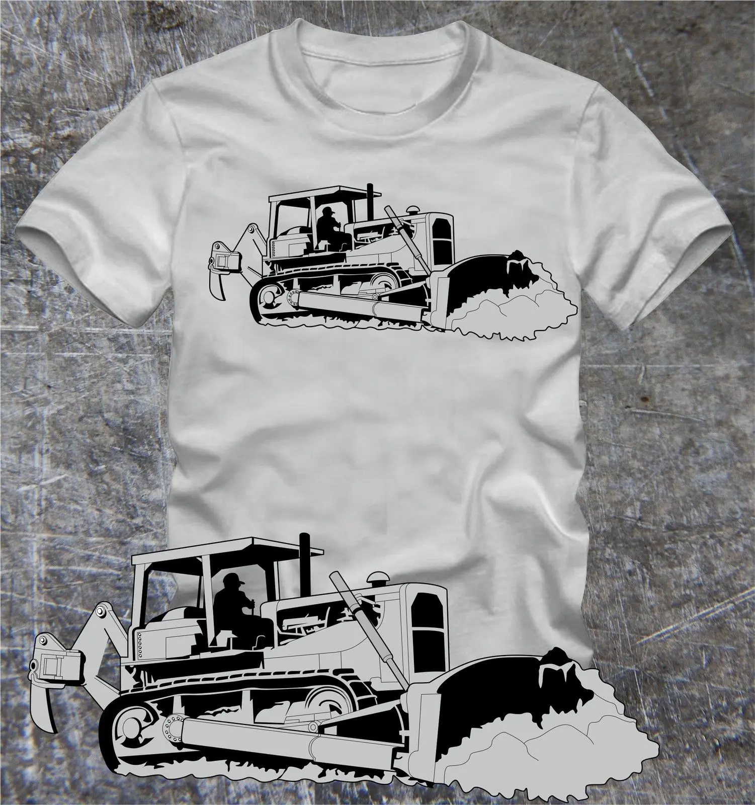 

2019 Hot sale T- Shirt Bulldozer Textildirektdruck Baumaschinen T-Shirt