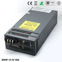 Single Output Switching power supply 13.5V 59A 800W Transformer 110V 220V AC To DC 13.5 V SMPS For Electronics Led Strip Display Single Output Switching power supply 13.5V 59A 800W Transformer 110V 220V AC To DC 13.5 V SMPS For Electronics Led Strip Display