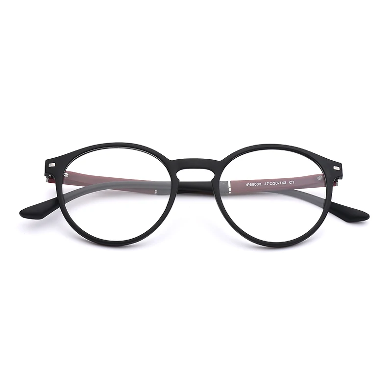 TR90 женские круглые очки, оправа с заклепками, оптические очки по рецепту, прозрачные очки для близорукости, прозрачные мужские очки#88003 - Цвет оправы: C1 Black