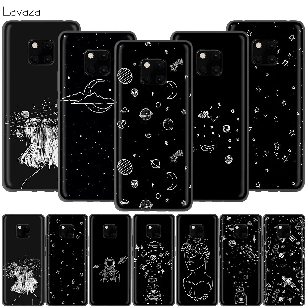 Lavaza Космос Луна астронавт черный белый чехол для Huawei Honor 10 9 8 8x 8c 7x 7c 7a Note Nova 3 3i Lite Y9