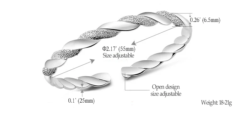 MNWT серебряные ювелирные браслеты для женщин матовые Onterwoven посеребренные браслеты открытый дизайн размер регулируемый женские браслеты