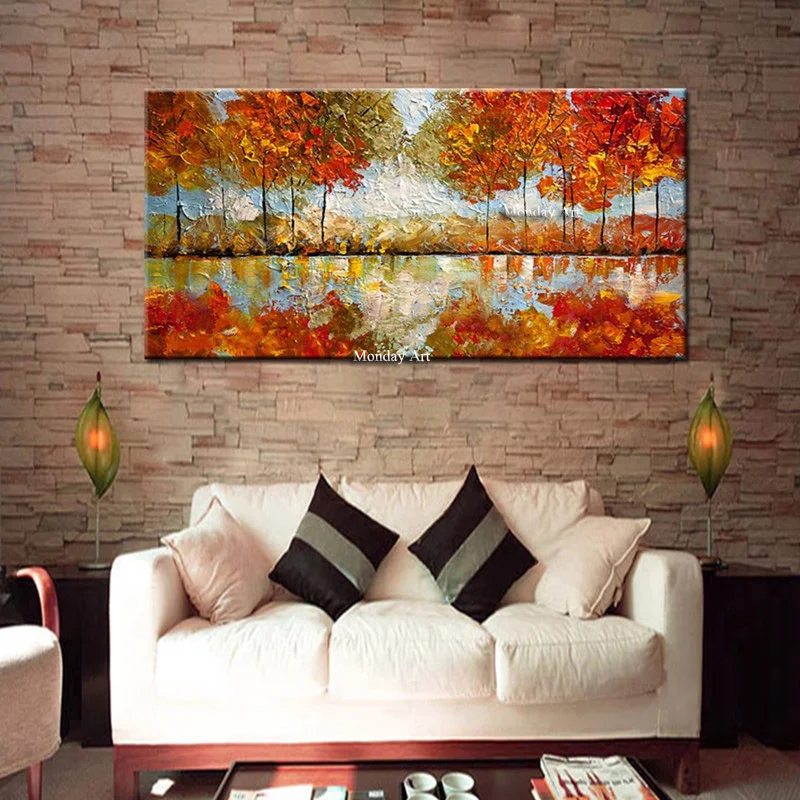 Home-Decor-Wall-Art-Hand-Painted-Abstract-Landscape-Oil-Paintings-on-Canvas-Knife-Trees-Pictures-Large (2)