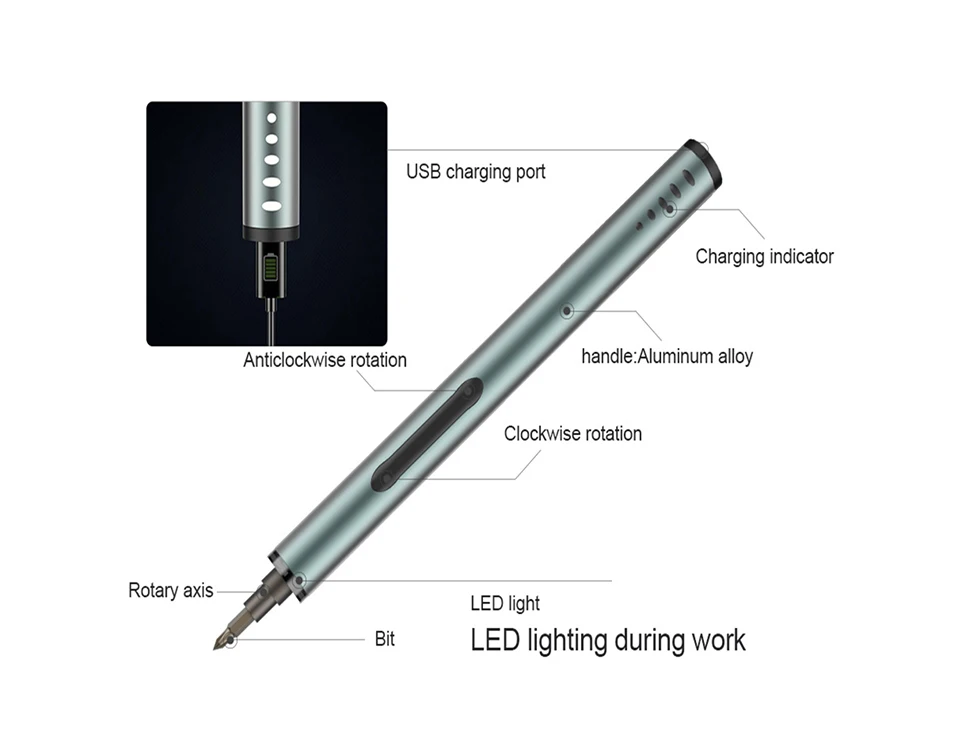 Мини Электрическая отвертка Перезаряжаемые беспроводные Мощность отвертка комплект с светодиодный светильник литий Батарея работает Мощность набор инструментов