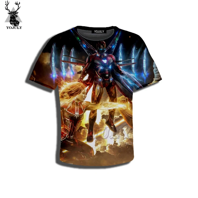 YOJULY Avenger: Endgame Thanos/детская одежда с 3d принтом для маленьких мальчиков и девочек-подростков детская футболка Лидер продаж, модные футболки Modis A258
