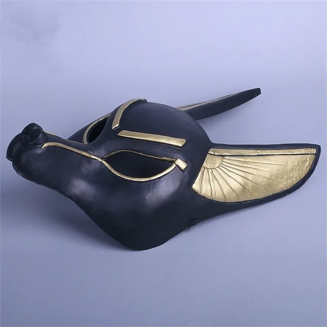 Egyptian Anubis Cosplay Face Mask PVC Canis Spp Wolf Head Animal 