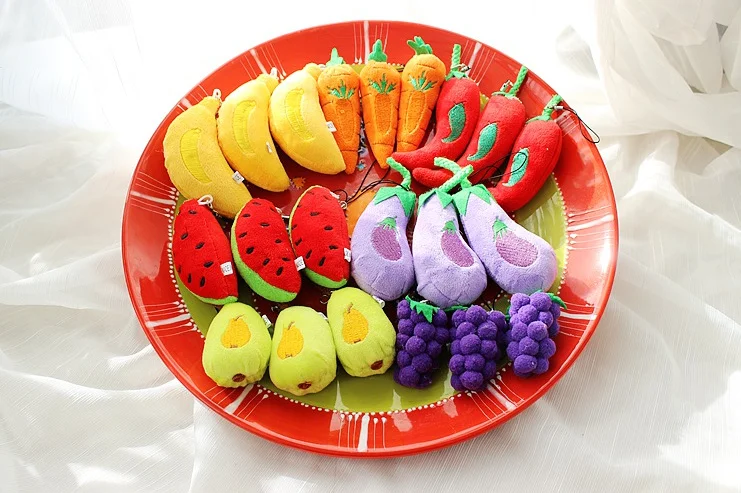 

8Vegetables, Fruits , Watermelon , Strawberry Etc. 4-6CM Stuffed Plush TOY DOLL , Mini Gift Plush String TOY DOLL