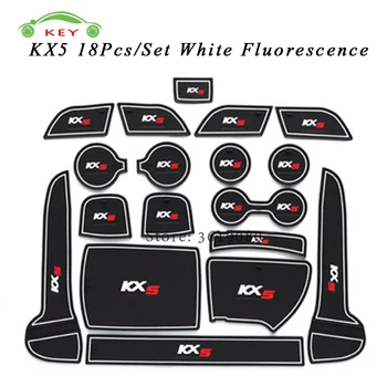 

For KIA KX5 Car Gate Slot Mat Rubber Anti-slip Door Pad Auto Cup Holder Mat Car Interior Accessories 18Pcs