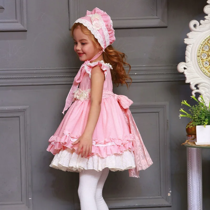 Милое Платье Лолиты для девочек, милое платье лолиты для девочек, викторианское детское платье феи kei, розовая Лолита для девочек, костюм на Хэллоуин для детей
