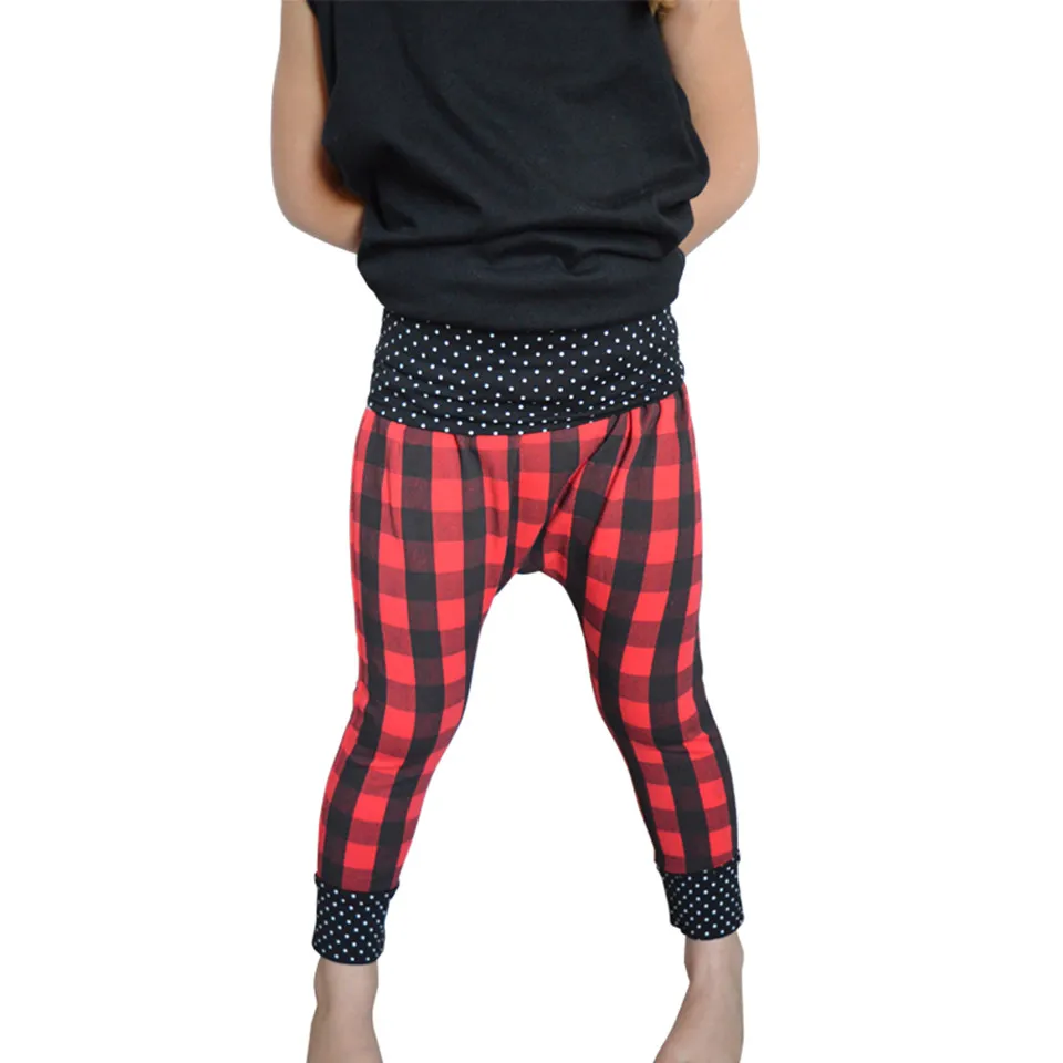 seartist baby boys girls christmas pants girl boy red plaid harem plaid christmas pants