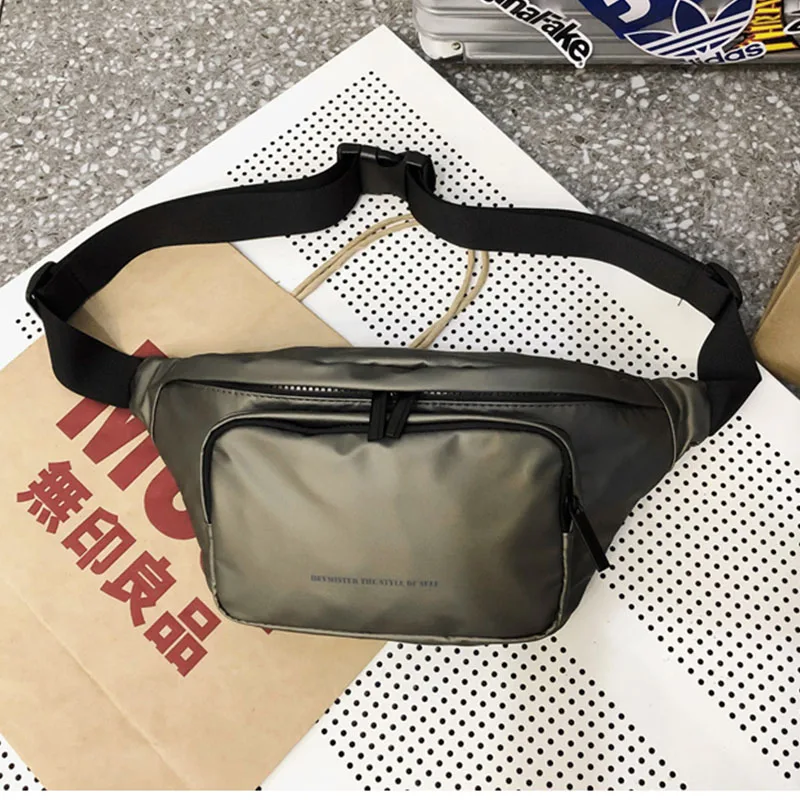 Поясная Сумка унисекс поясная сумка уличный стиль нагрудные сумки хип-хоп модные водонепроницаемые сумки через плечо поясная сумка карман для телефона - Цвет: Gold  Waist bag