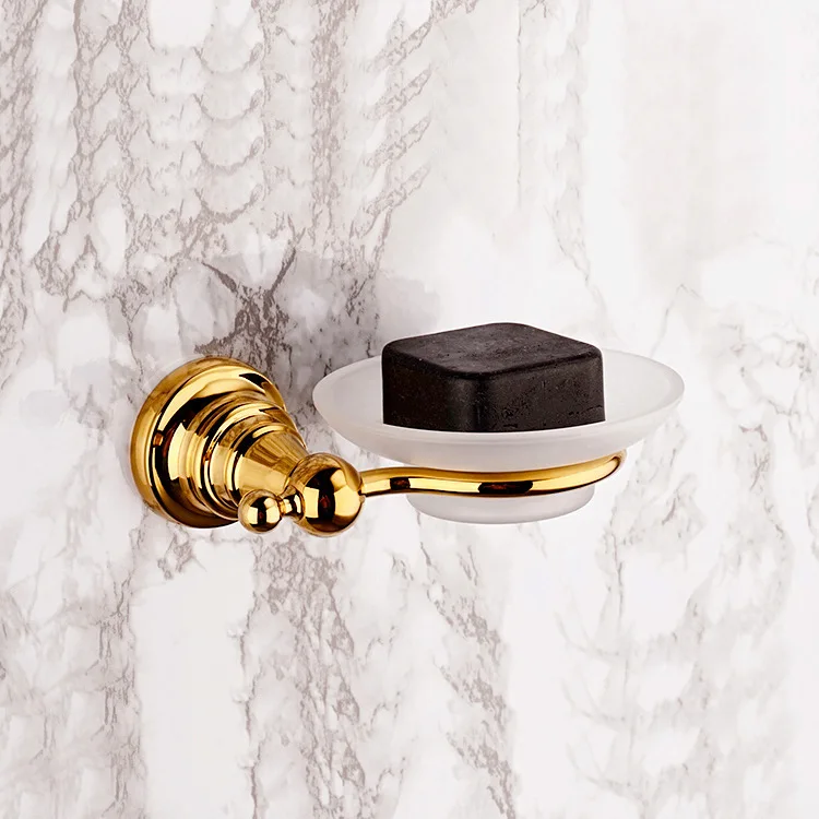 Luxury Glass & Brass Gold Bathroom Accessories Soap Dishes / golden Soap Holder/Soap Case home
