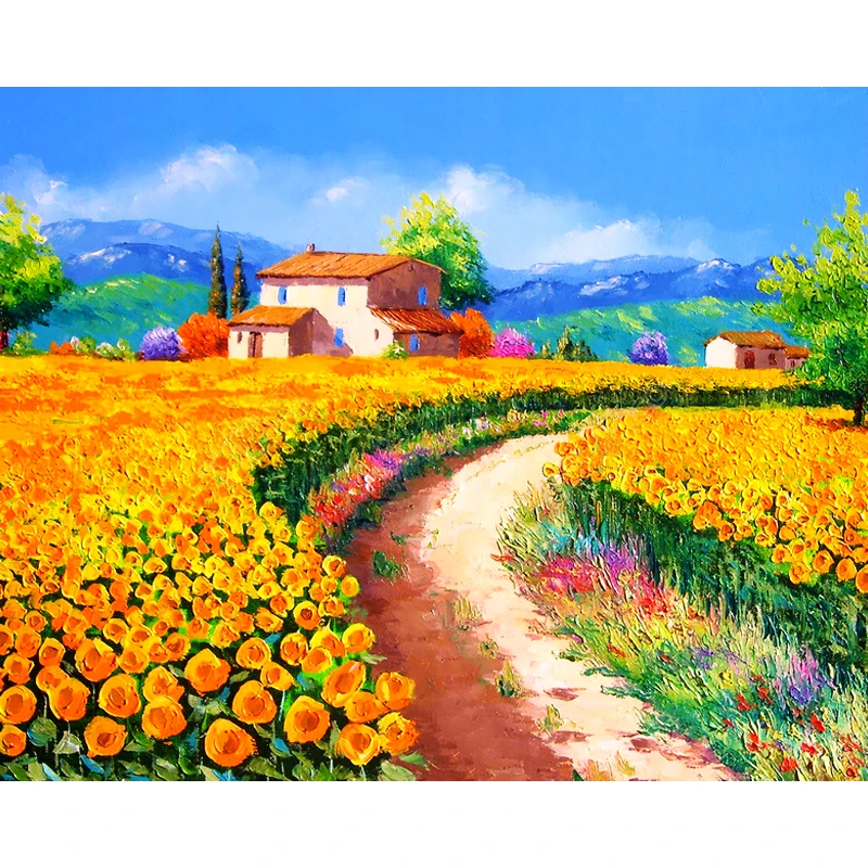 

The Sea Of The Flowers 5D Cross Stitch Handmade Diamond Painting Of Mosaic DIY Home Decor Embroidery Present