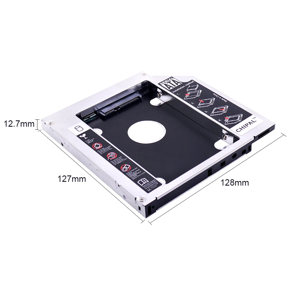 CHIPAL Универсальный 2 й HDD Caddy 12 7 мм SATA 3 0 для 5 &quot2 ТБ SSD чехол корпус жесткого диска с