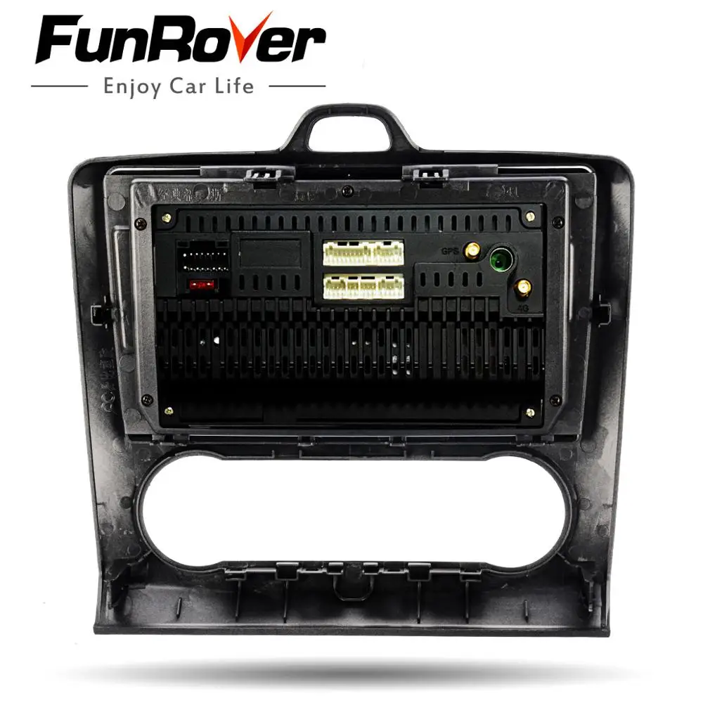 Top FUNROVER 2.5D+IPS Android 9.0 Car Radio GPS Navigation Multimedia Player DVD For Focus 2004 2005 2006 2007-2011 2 din rds dsp bt 5