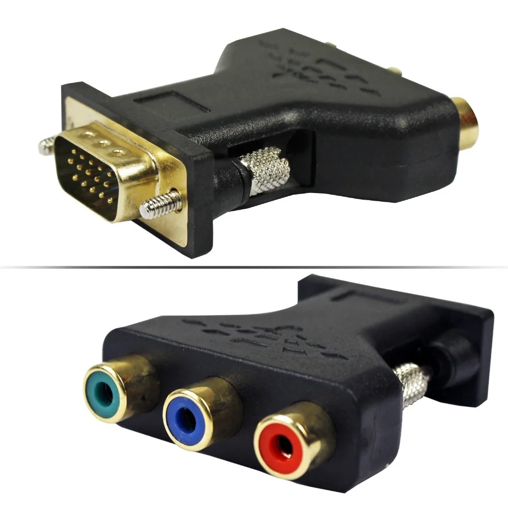 Computer Graphics Card Gpu Hd 15vga To 3 Rca Component Ypbpr Rgb Av Adapter  Connector, Need System Support Pc Tv-out Function - Pc Hardware Cables &  Adapters - AliExpress