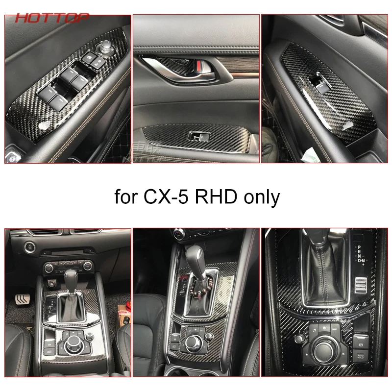 

Carbon Interior Decoration Car Gear Box Cover Sticker Strips Garnish Decoration Car Styling For Mazda CX-5 CX5 2017 2018 KF RHD