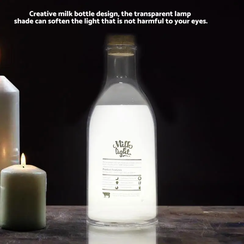 

USB Chargeable LED Night Light Milk Bottle Shape LED Sleep Lamp Bedroom Decoration Night Lamp DIY Message Night Light with Pen
