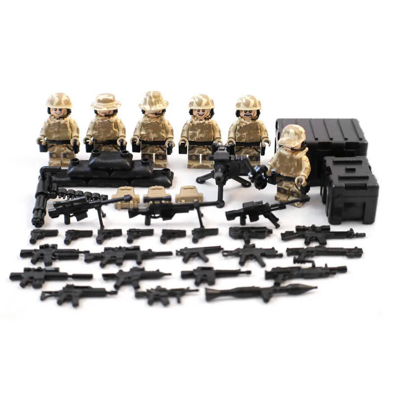 MOC Rare Falcon Commandos игрушечные строительные блоки военные с оружие|block toys|building blocks toywar